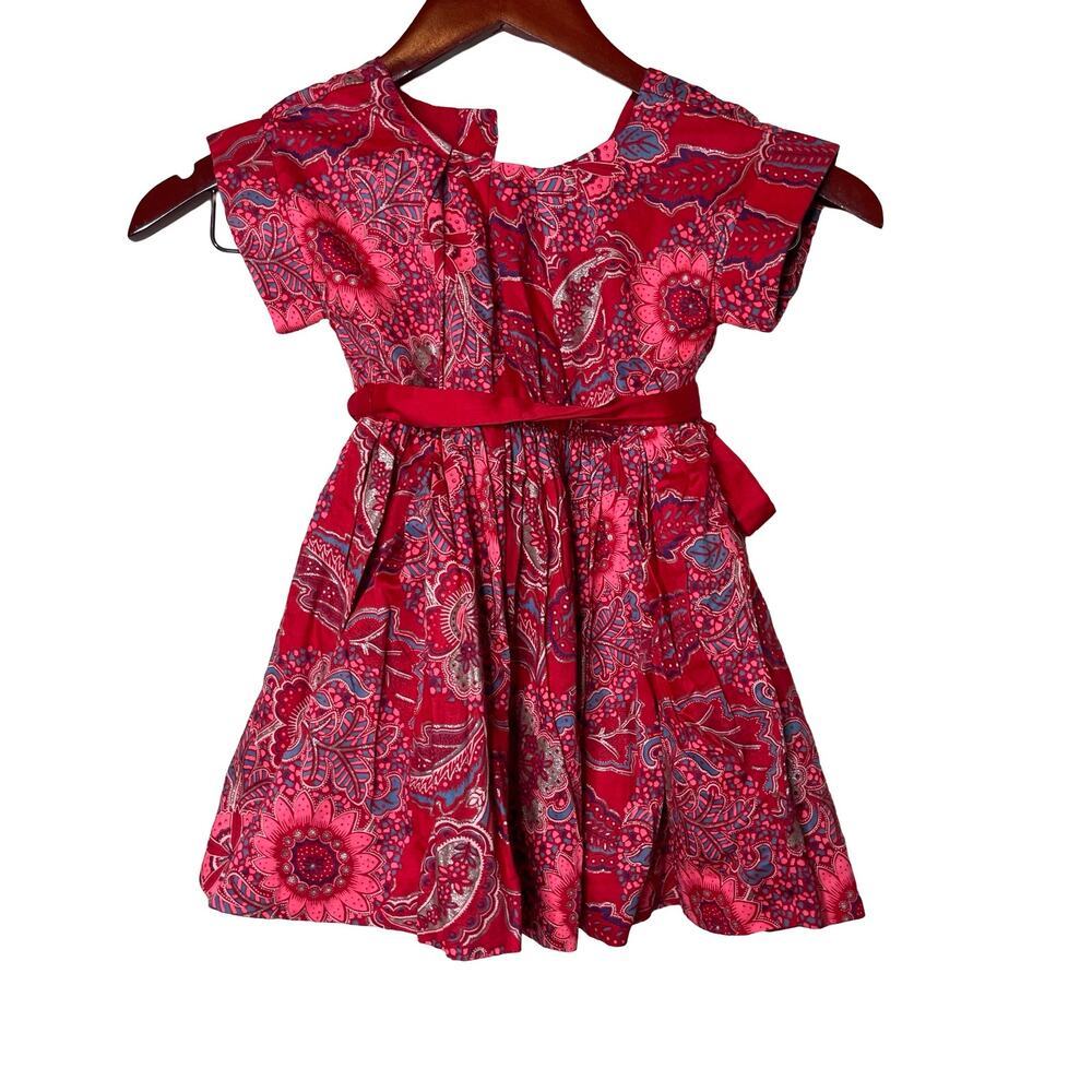 Tea Collection Adaira Sash Red Paisley Dress Red sz2